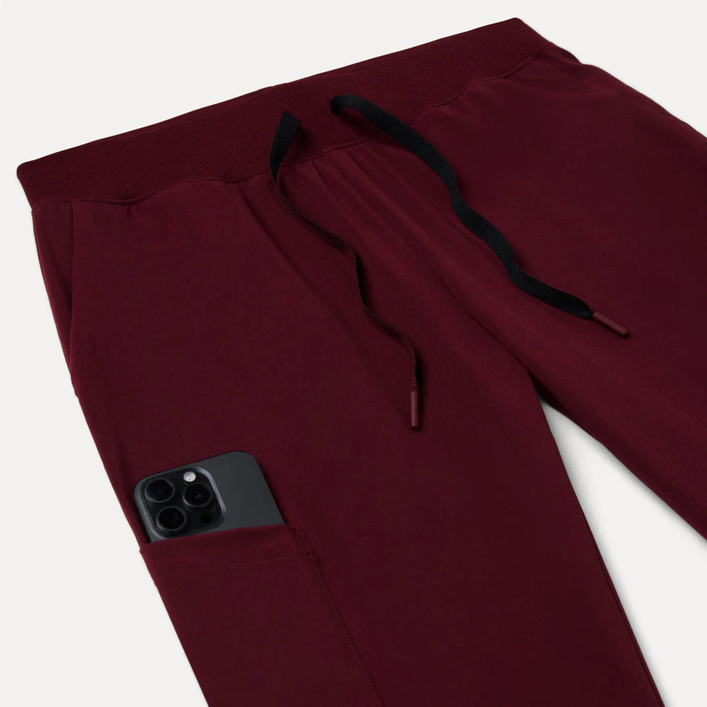 Jaanuu Scrubs Women's Silex ULTRAlite 6-Pocket Slim Scrub Jogger Burgundy | scrub-supply.com