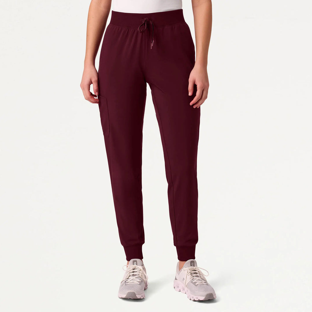 Jaanuu Scrubs Women's Silex ULTRAlite 6-Pocket Slim Scrub Jogger Burgundy | scrub-supply.com