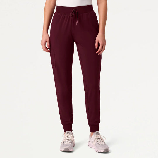 Jaanuu Scrubs Women's Silex ULTRAlite 6-Pocket Slim Scrub Jogger Burgundy | scrub-supply.com