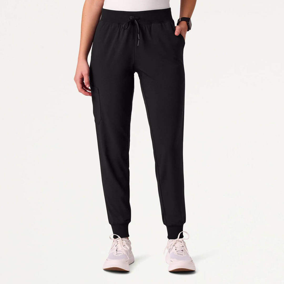 Jaanuu Scrubs Women's Silex ULTRAlite 6-Pocket Slim Scrub Jogger Black | scrub-supply.com