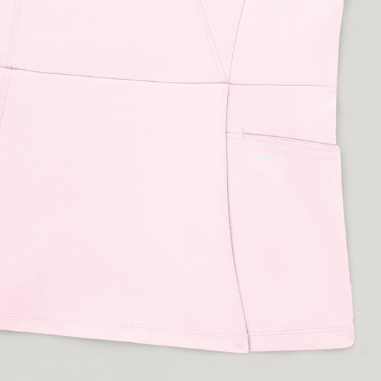 Jaanuu Scrubs Women's Isla Mock-Wrap ULTRAsoft Scrub Top Rose Quartz | scrub-supply.com