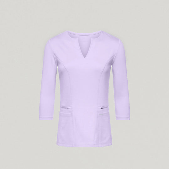 Jaanuu Scrubs Women's Zoe Slim 3/4-Sleeve ULTRAsoft Scrub Top Lavender | scrub-supply.com