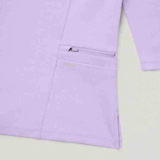 Jaanuu Scrubs Women's Zoe Slim 3/4-Sleeve ULTRAsoft Scrub Top Lavender | scrub-supply.com