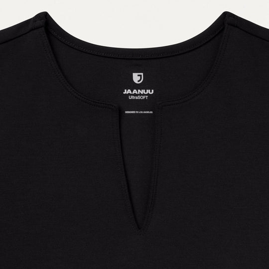 Jaanuu Scrubs Women's Sloane Slim Scrub Top Black | scrub-supply.com