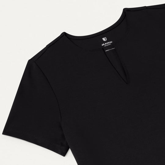 Jaanuu Scrubs Women's Sloane Slim Scrub Top Black | scrub-supply.com