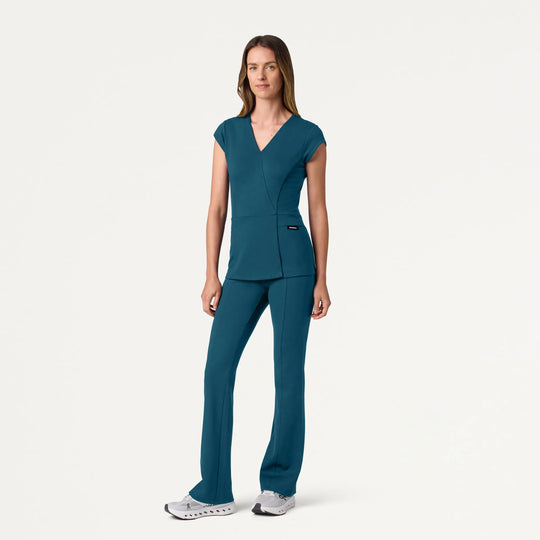 Jaanuu Scrubs Women's Ivy UltraSOFT Yoga Scrub Pant Caribbean Blue | scrub-supply.com