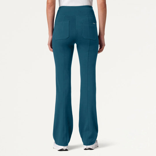 Jaanuu Scrubs Women's Ivy UltraSOFT Yoga Scrub Pant Caribbean Blue | scrub-supply.com