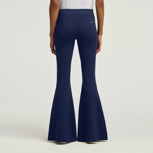 Jaanuu Scrubs Women's Nyla Super-Flare Scrub Pant Midnight Navy | scrub-supply.com