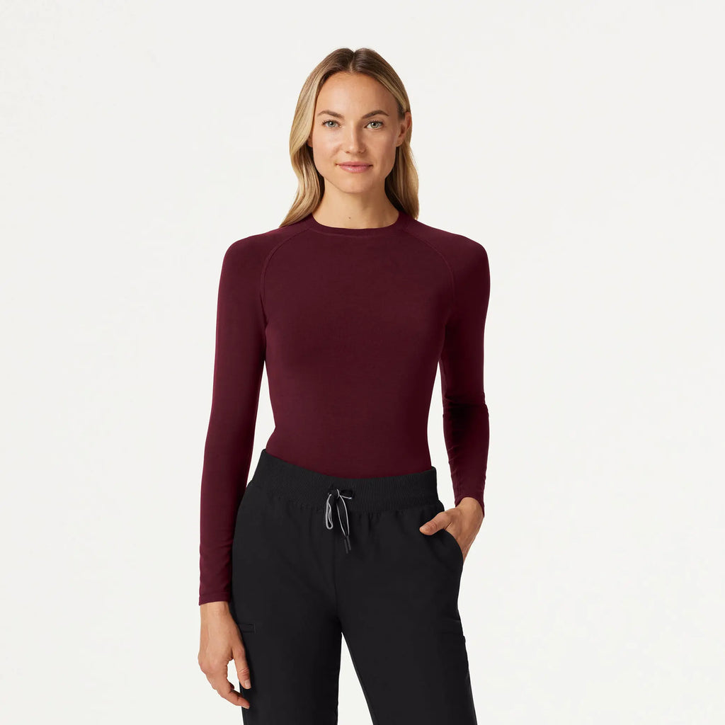 Jaanuu Scrubs Women's React Outlast® Underscrub Burgundy | scrub-supply.com