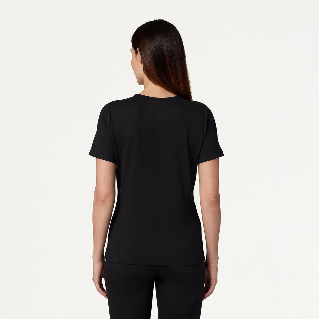 Jaanuu Scrubs Women's Cesi Slim ULTRAsoft Scrub Top Black | scrub-supply.com