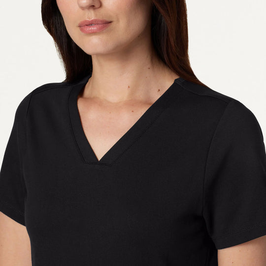 Jaanuu Scrubs Women's Cesi Slim ULTRAsoft Scrub Top Black | scrub-supply.com