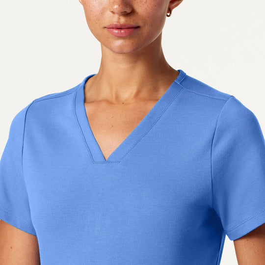 Jaanuu Scrubs Women's Cesi Slim ULTRAsoft Scrub Top Ceil Blue | scrub-supply.com