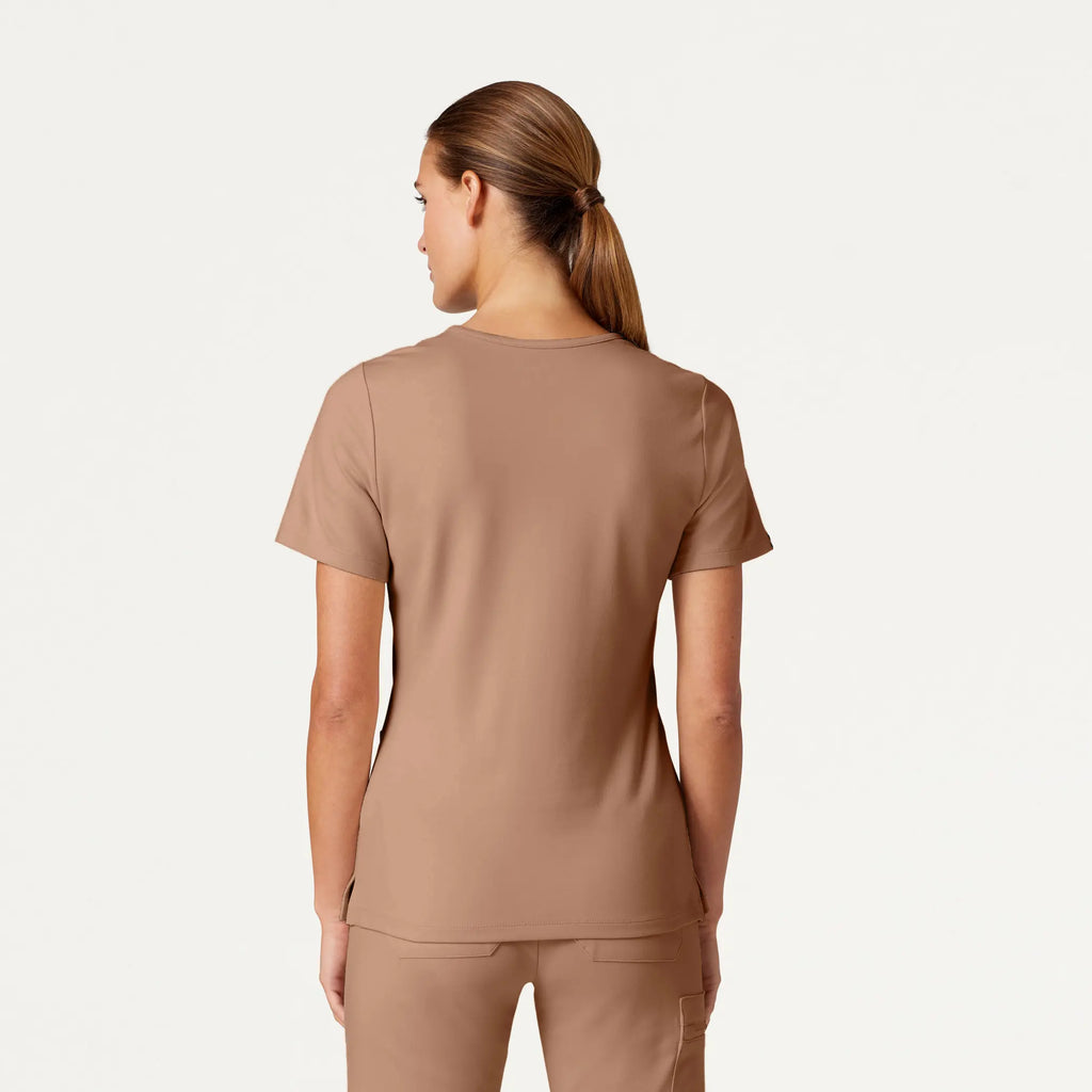 Jaanuu Scrubs Women's Cesi Slim ULTRAsoft Scrub Top Clay | scrub-supply.com