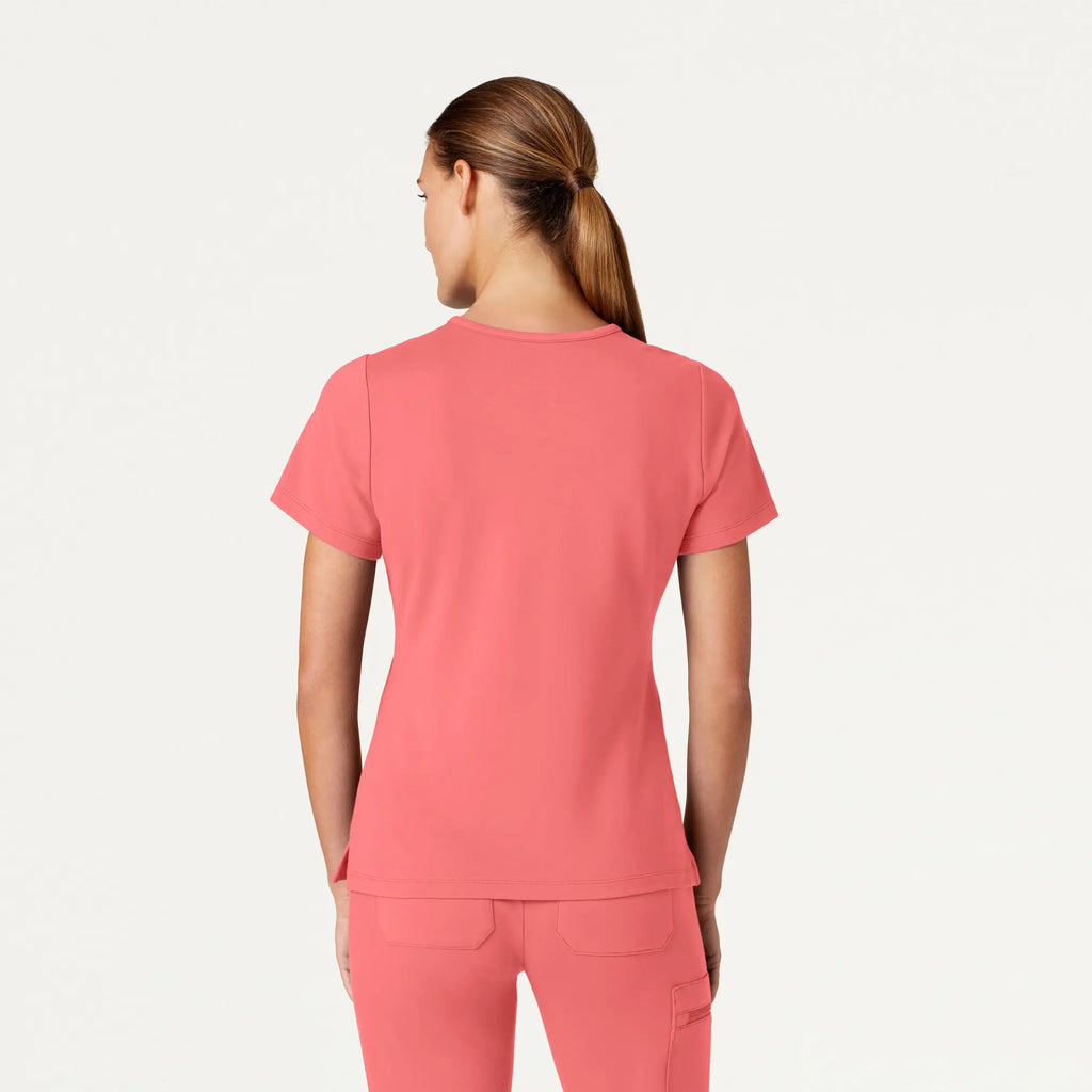 Jaanuu Scrubs Women's Cesi Slim ULTRAsoft Scrub Top Digital Pink | scrub-supply.com