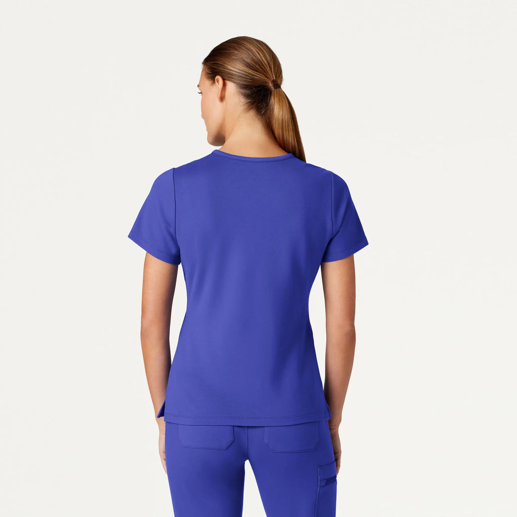 Jaanuu Scrubs Women's Cesi Slim ULTRAsoft Scrub Top Moon Blue | scrub-supply.com