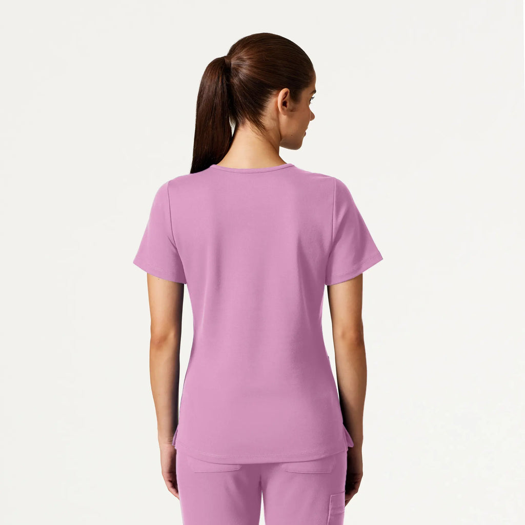 Jaanuu Scrubs Women's Cesi Slim ULTRAsoft Scrub Top Light Magenta | scrub-supply.com