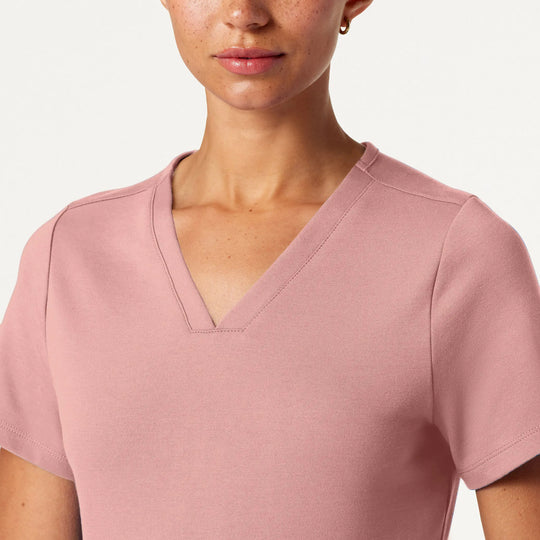 Jaanuu Scrubs Women's Cesi Slim ULTRAsoft Scrub Top Mauve | scrub-supply.com