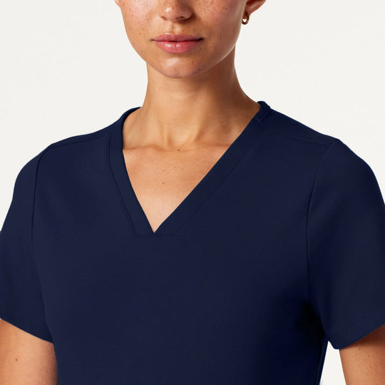 Jaanuu Scrubs Women's Cesi Slim ULTRAsoft Scrub Top Midnight Navy | scrub-supply.com