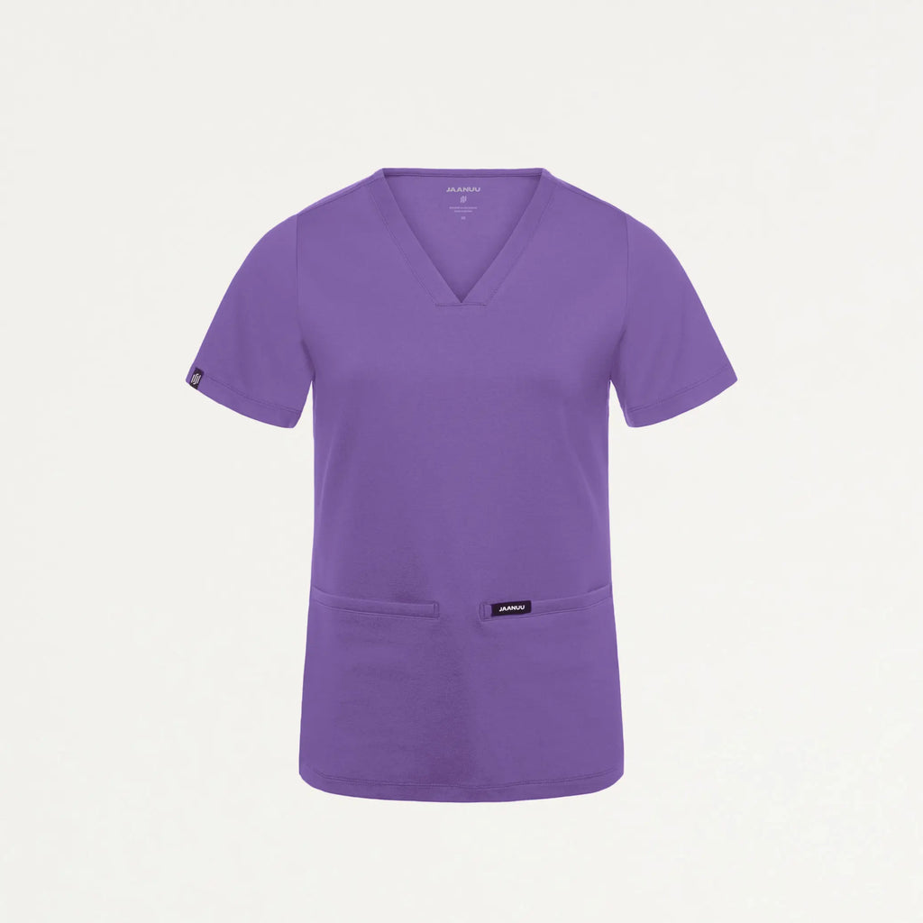 Jaanuu Scrubs Women's Cesi Slim ULTRAsoft Scrub Top Violet | scrub-supply.com