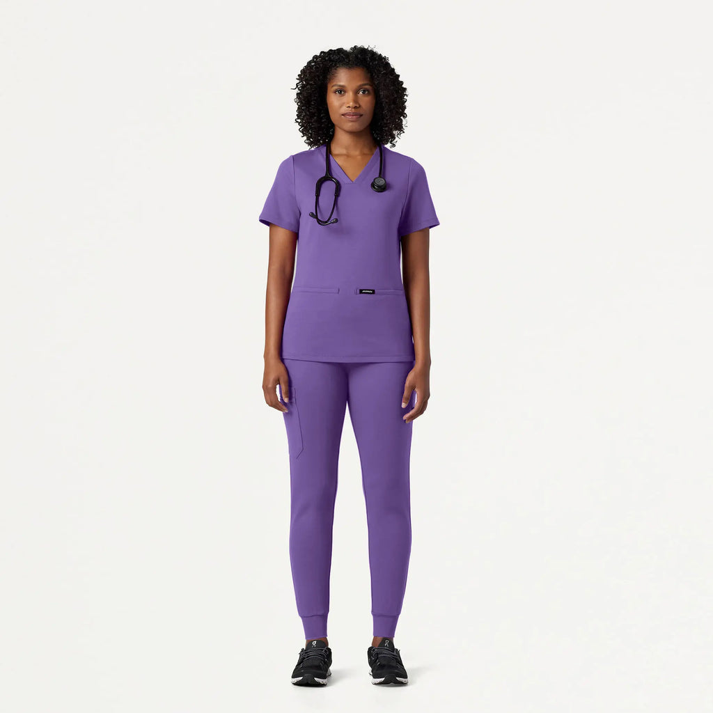 Jaanuu Scrubs Women's Cesi Slim ULTRAsoft Scrub Top Violet | scrub-supply.com