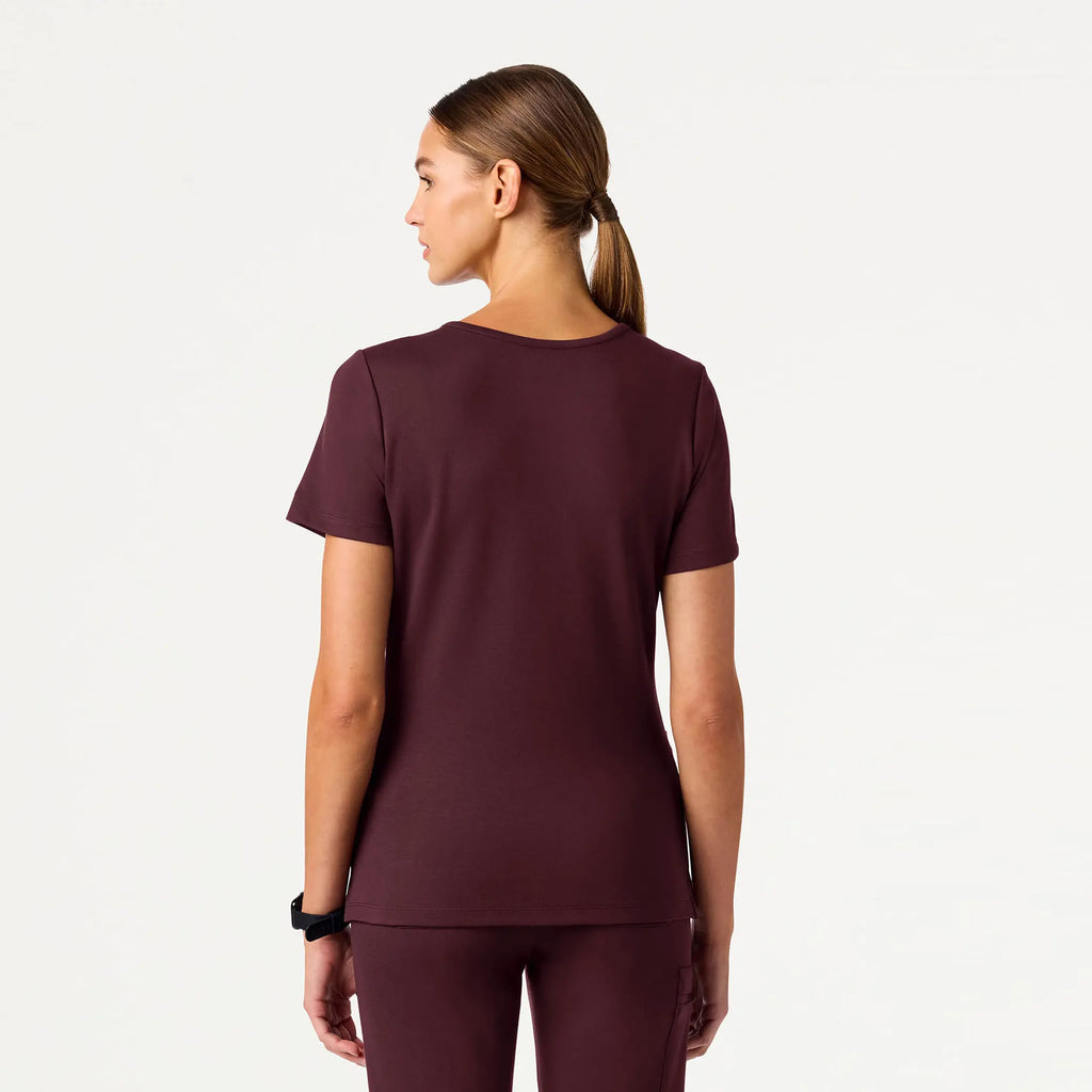 Jaanuu Scrubs Women's Cesi Slim ULTRAsoft Scrub Top Redwood | scrub-supply.com