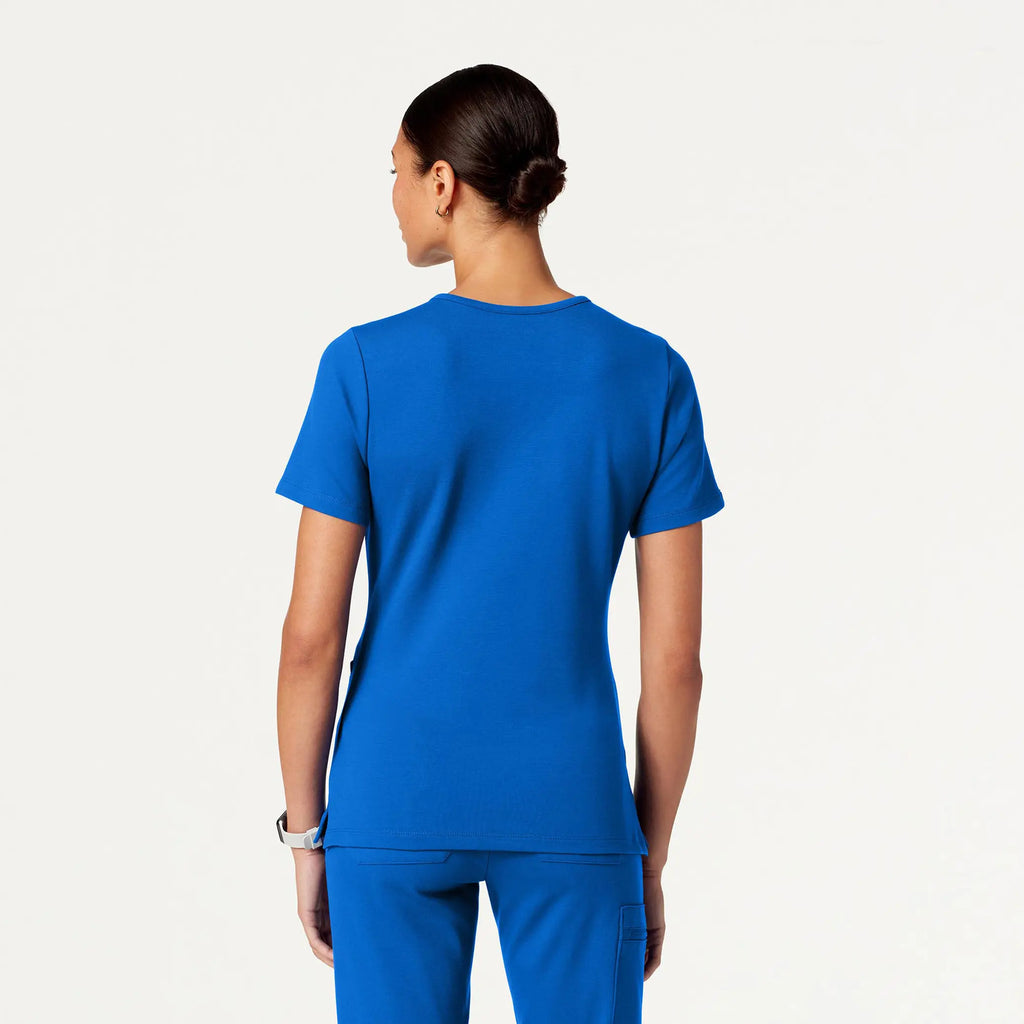 Jaanuu Scrubs Women's Cesi Slim ULTRAsoft Scrub Top Royal Blue | scrub-supply.com