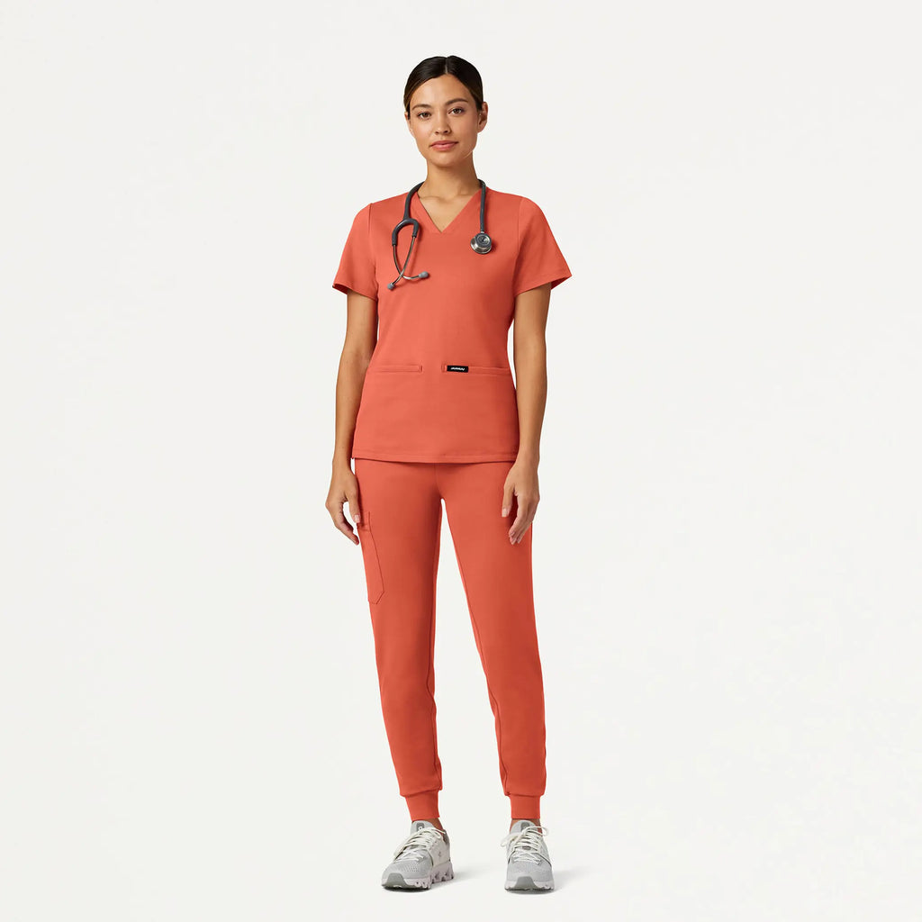 Jaanuu Scrubs Women's Cesi Slim ULTRAsoft Scrub Top Terra | scrub-supply.com