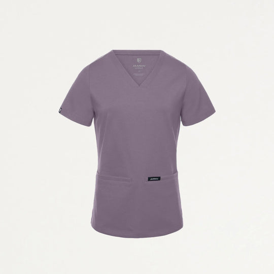Jaanuu Scrubs Women's Cesi Slim Scrub Top Titanium | scrub-supply.com