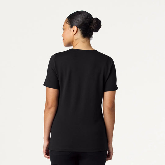 Jaanuu Scrubs Women's Sona Slim ULTRAsoft Scrub Top Black | scrub-supply.com