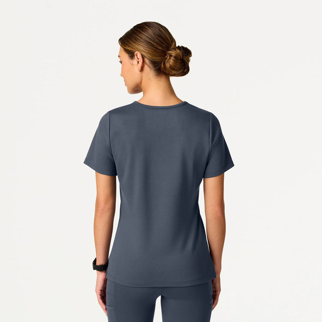 Jaanuu Scrubs Women's Sona Slim ULTRAsoft Scrub Top Carbon Gray | scrub-supply.com