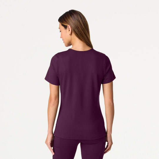 Jaanuu Scrubs Women's Sona Slim ULTRAsoft Scrub Top Deep Eggplant | scrub-supply.com