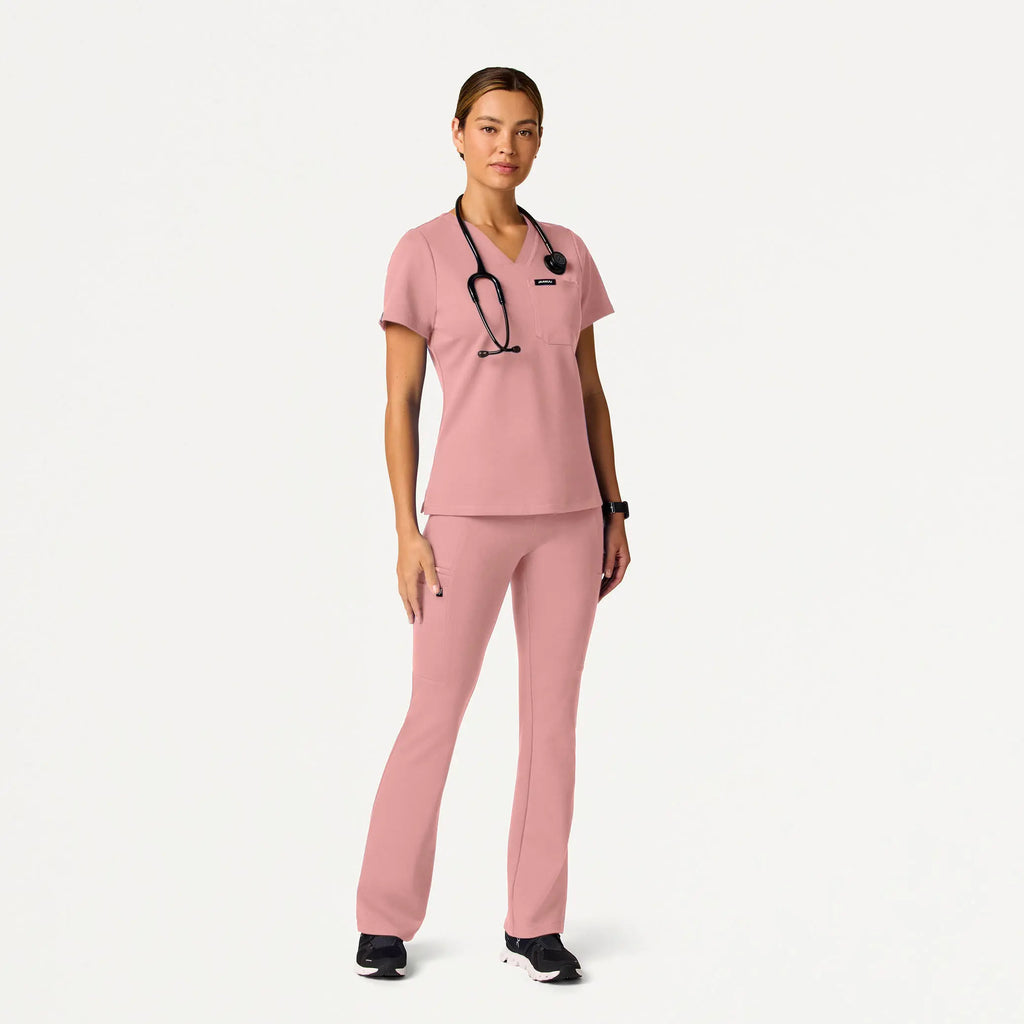 Jaanuu Scrubs Women's Sona Slim ULTRAsoft Scrub Top Mauve | scrub-supply.com