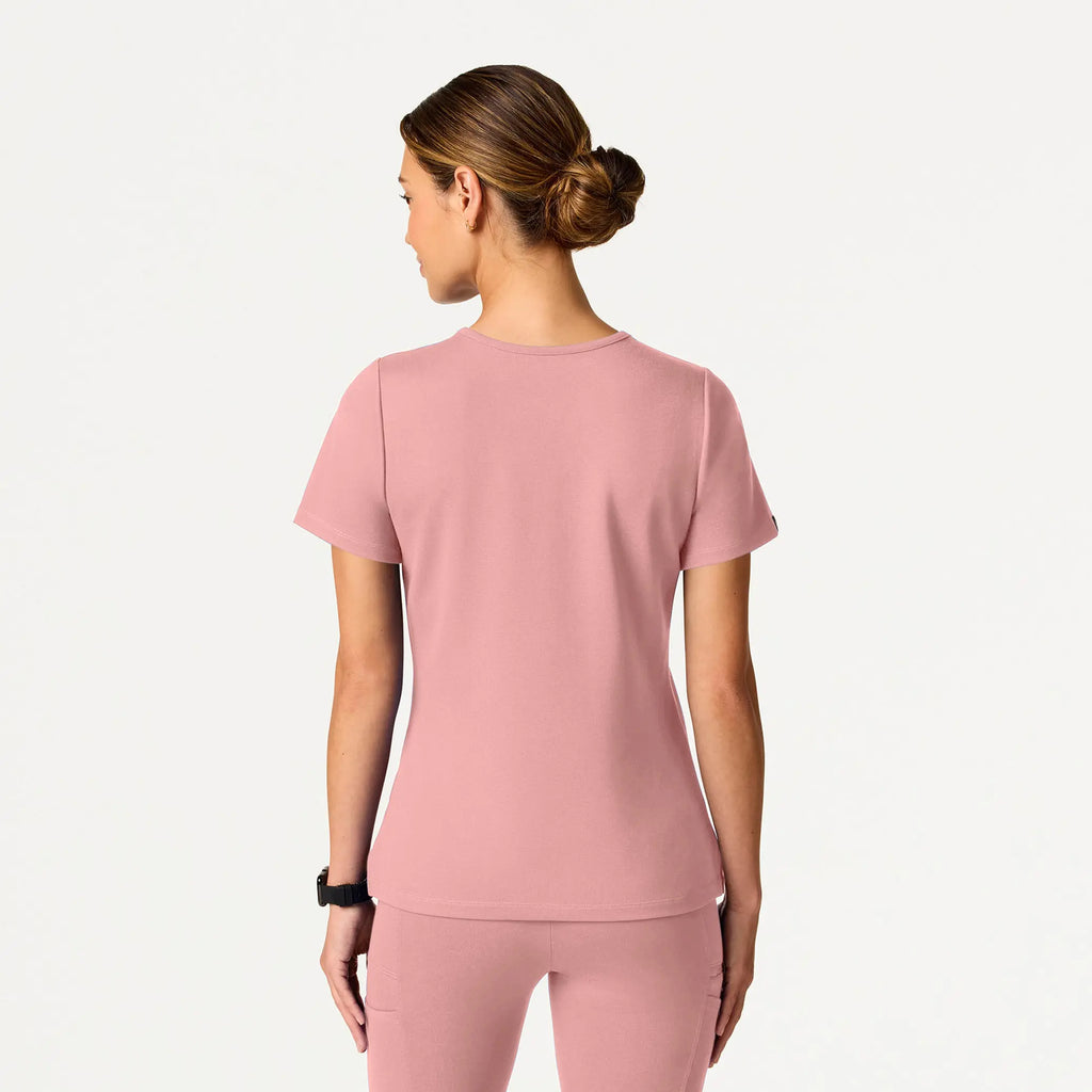 Jaanuu Scrubs Women's Sona Slim ULTRAsoft Scrub Top Mauve | scrub-supply.com