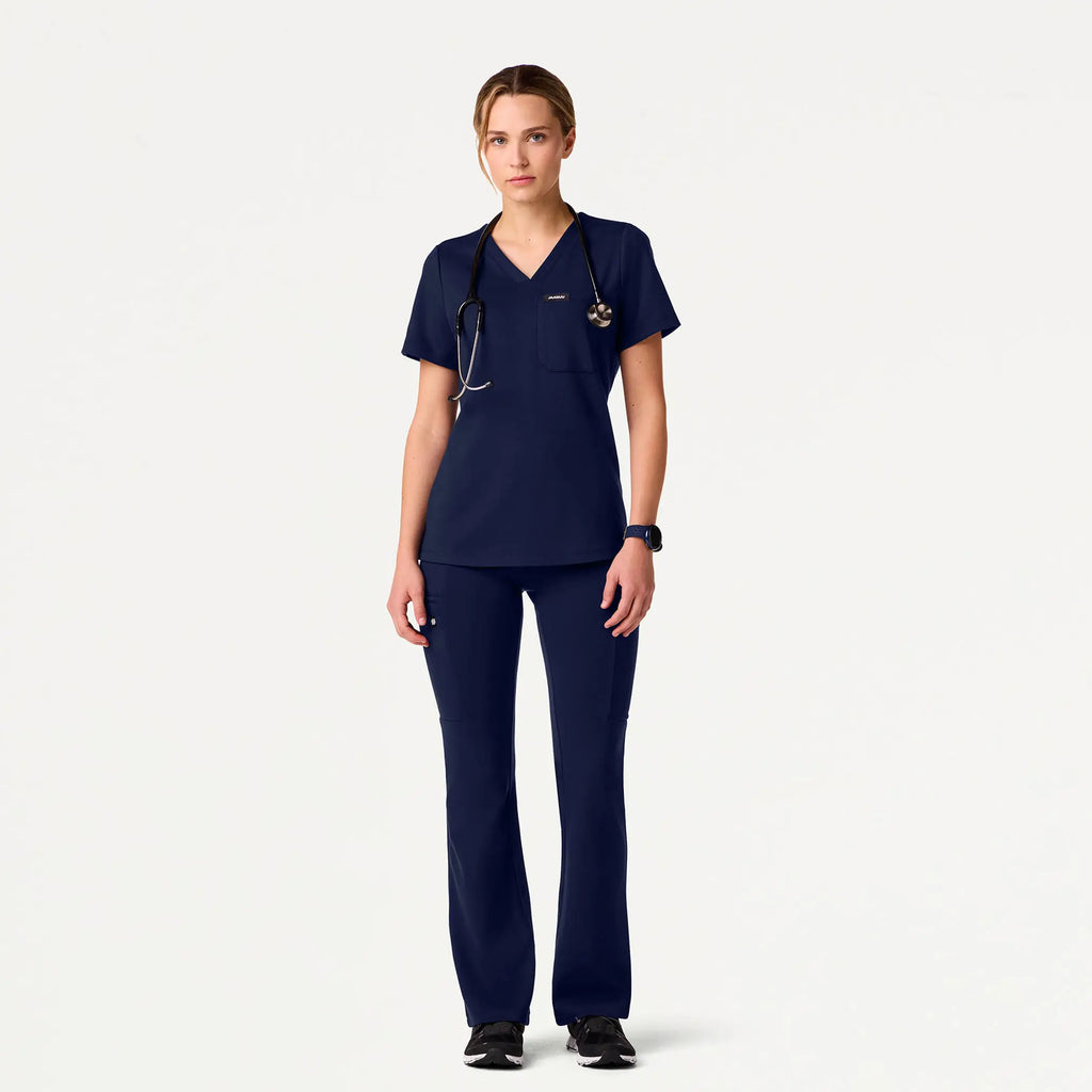 Jaanuu Scrubs Women's Sona Slim ULTRAsoft Scrub Top Midnight Navy | scrub-supply.com