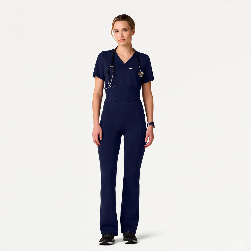 Jaanuu Scrubs Women's Sona Slim ULTRAsoft Scrub Top Midnight Navy | scrub-supply.com