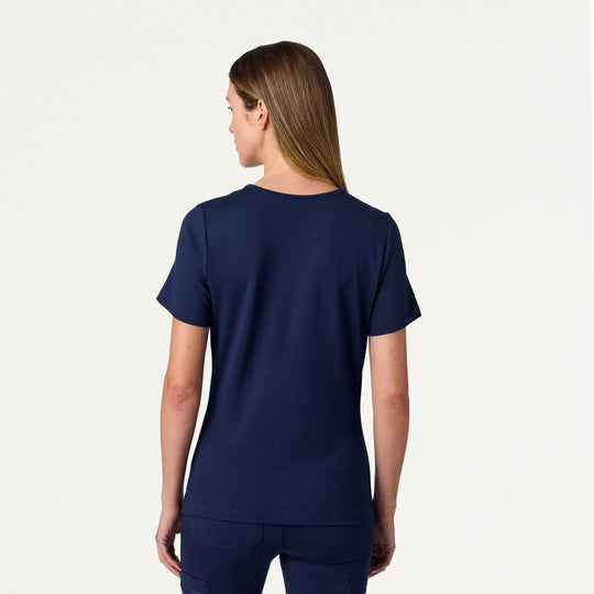 Jaanuu Scrubs Women's Sona Slim ULTRAsoft Scrub Top Midnight Navy | scrub-supply.com