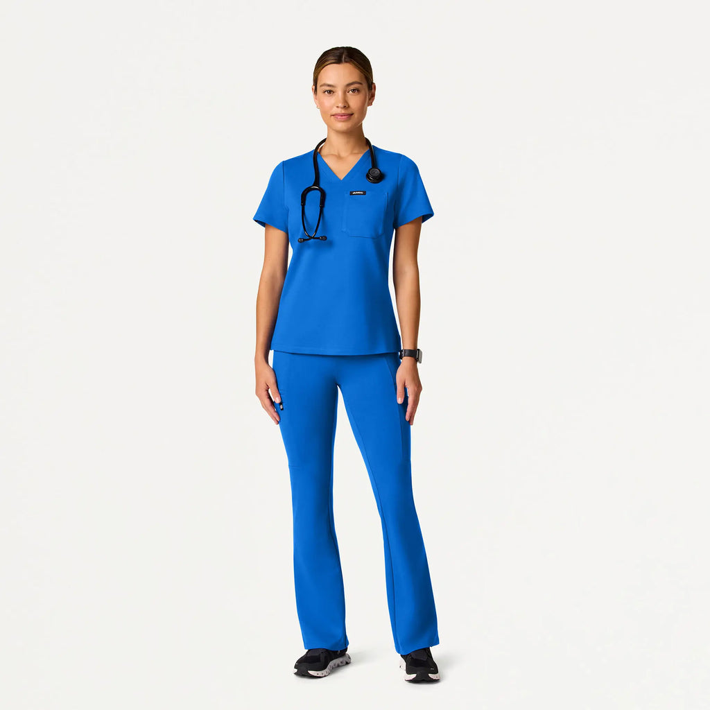 Jaanuu Scrubs Women's Sona Slim ULTRAsoft Scrub Top Royal Blue | scrub-supply.com