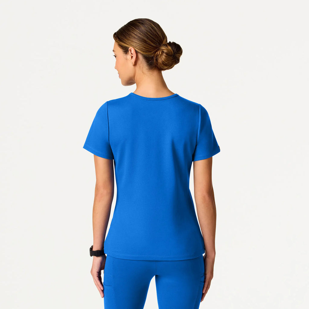 Jaanuu Scrubs Women's Sona Slim ULTRAsoft Scrub Top Royal Blue | scrub-supply.com