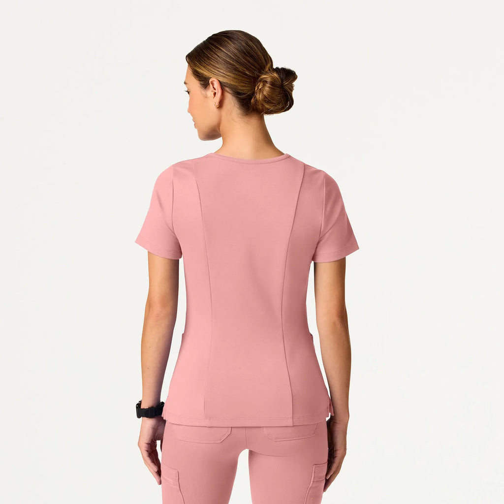 Jaanuu Scrubs Women's Kass Slim 4-Pocket ULTRAsoft Scrub Top Mauve | scrub-supply.com