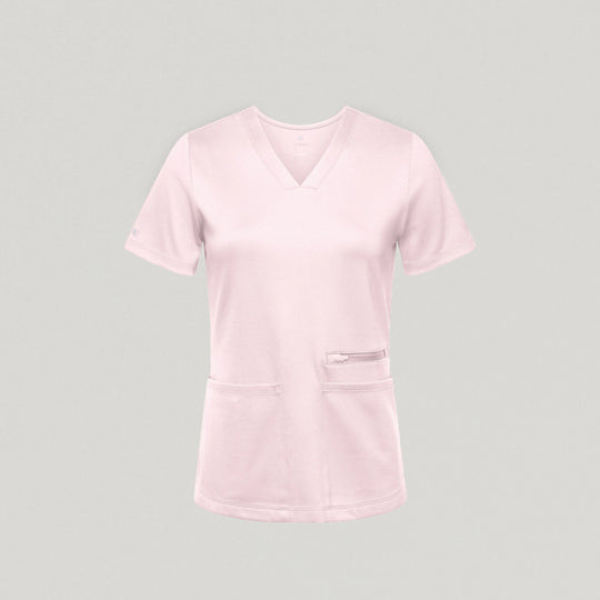 Jaanuu Scrubs Women's Kass Slim 4-Pocket ULTRAsoft Scrub Top Rose Quartz | scrub-supply.com