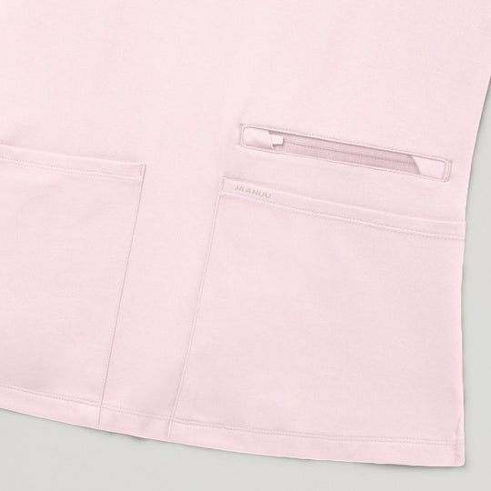 Jaanuu Scrubs Women's Kass Slim 4-Pocket ULTRAsoft Scrub Top Rose Quartz | scrub-supply.com
