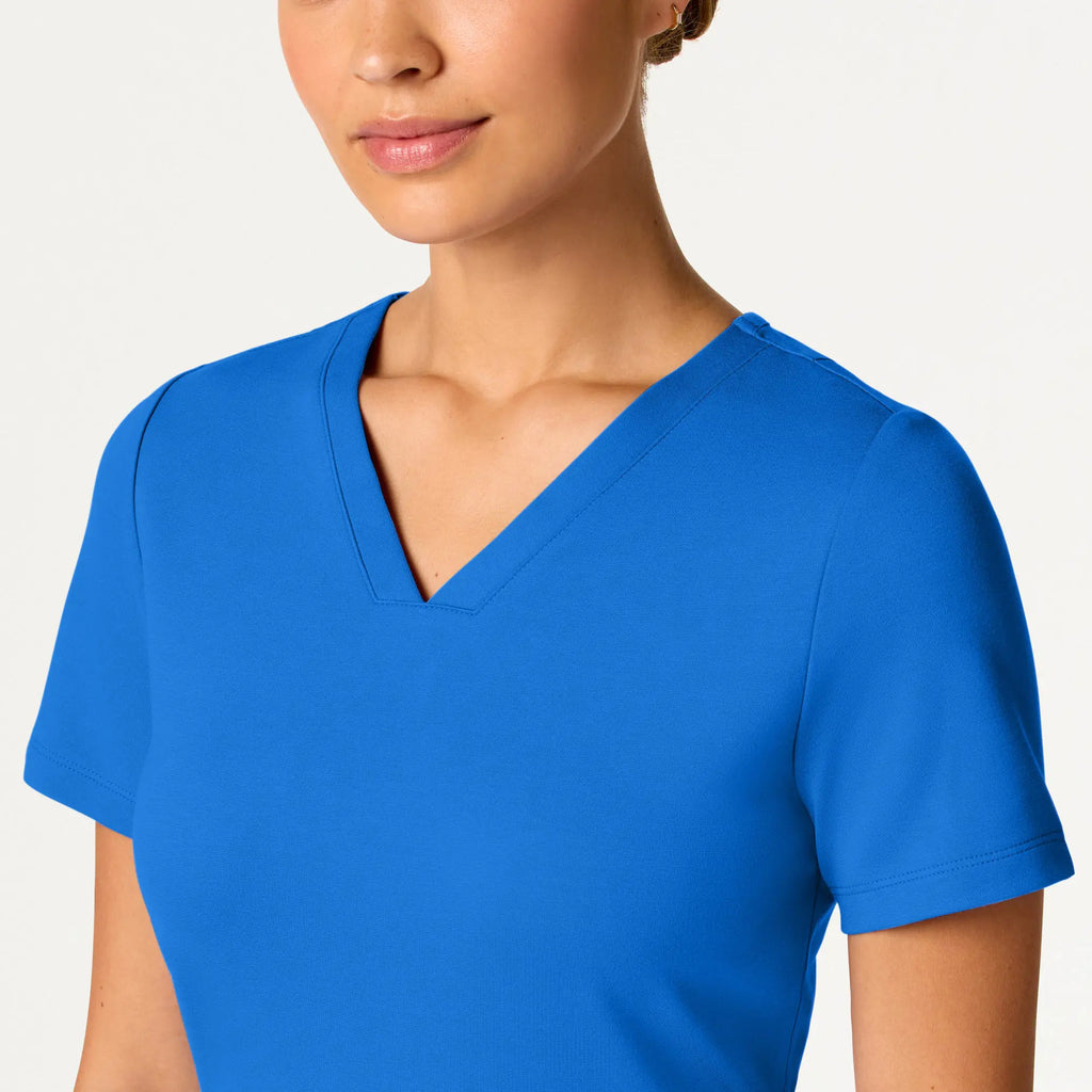 Jaanuu Scrubs Women's Kass Slim 4-Pocket ULTRAsoft Scrub Top Royal Blue | scrub-supply.com