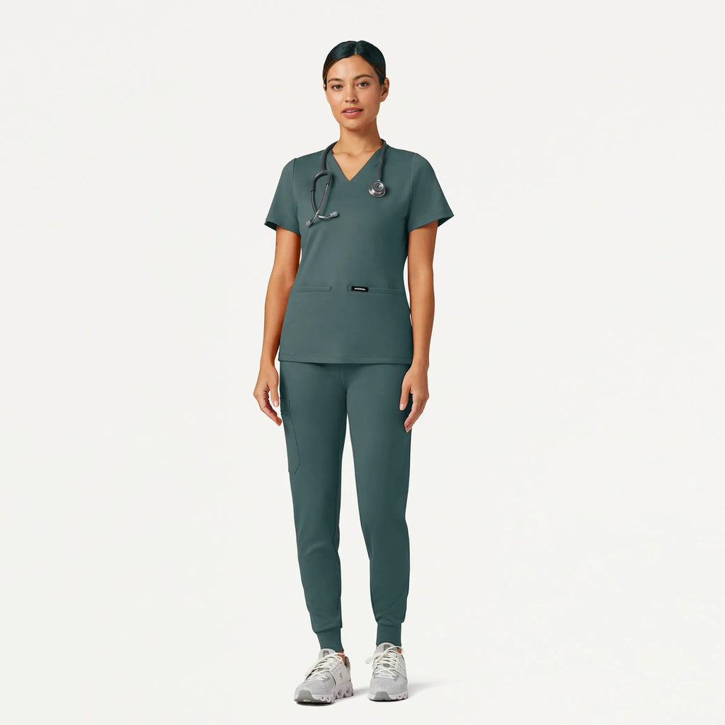 Jaanuu Scrubs Women's Rubi Slim ULTRAsoft Scrub Jogger Alpine Green | scrub-supply.com