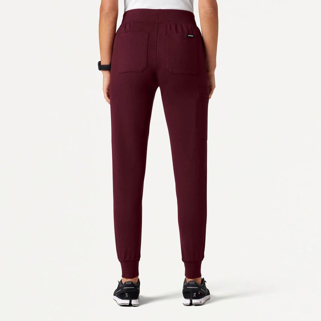 Jaanuu Scrubs Women's Rubi Slim ULTRAsoft Scrub Jogger Burgundy | scrub-supply.com