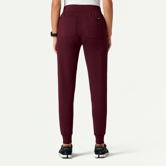Jaanuu Scrubs Women's Rubi Slim ULTRAsoft Scrub Jogger Burgundy | scrub-supply.com