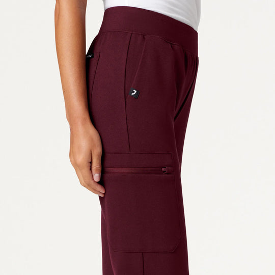 Jaanuu Scrubs Women's Rubi Slim ULTRAsoft Scrub Jogger Burgundy | scrub-supply.com