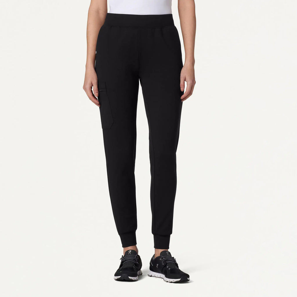 Jaanuu Scrubs Women's Rubi Slim ULTRAsoft Scrub Jogger Black | scrub-supply.com