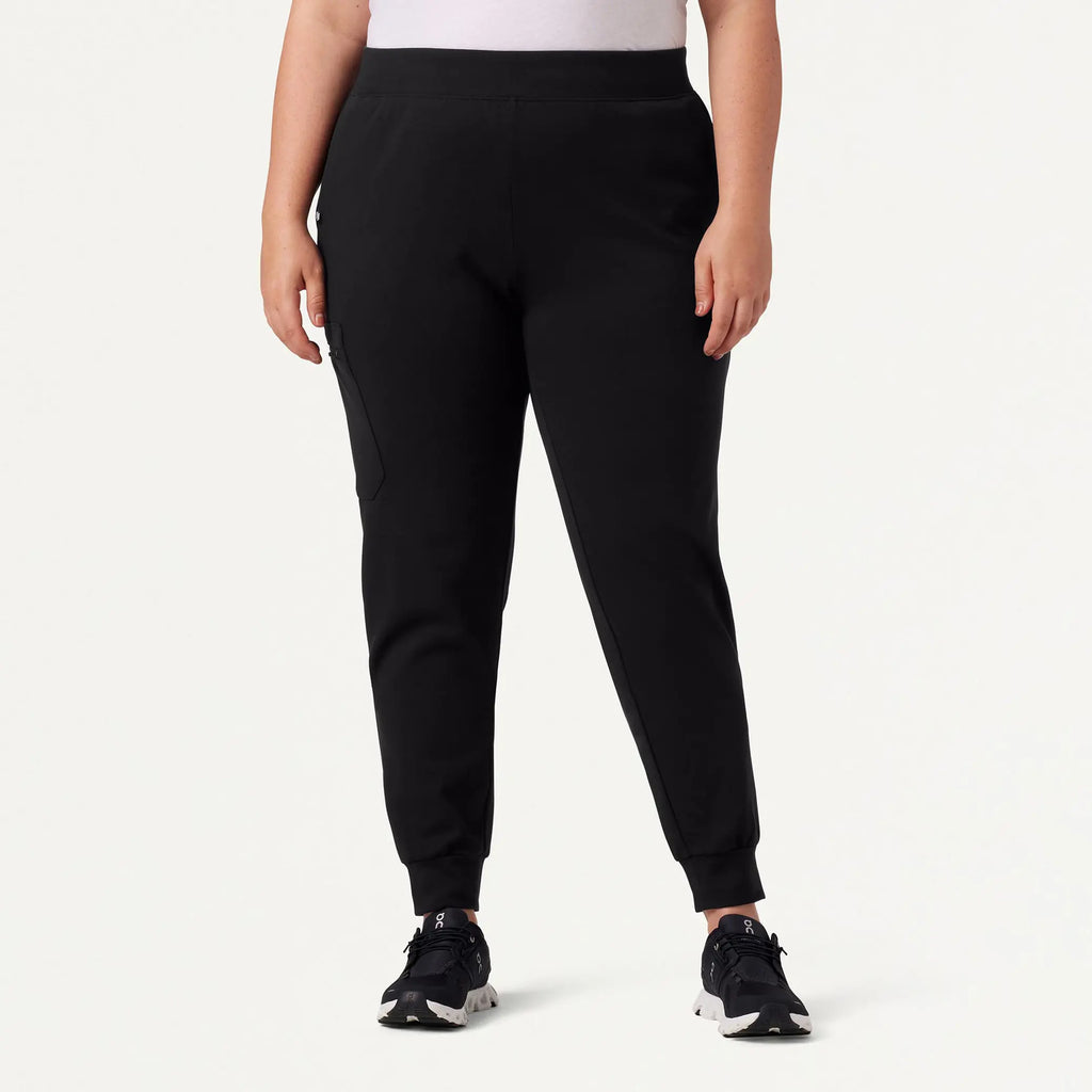 Jaanuu Scrubs Women's Rubi Slim ULTRAsoft Scrub Jogger Black | scrub-supply.com