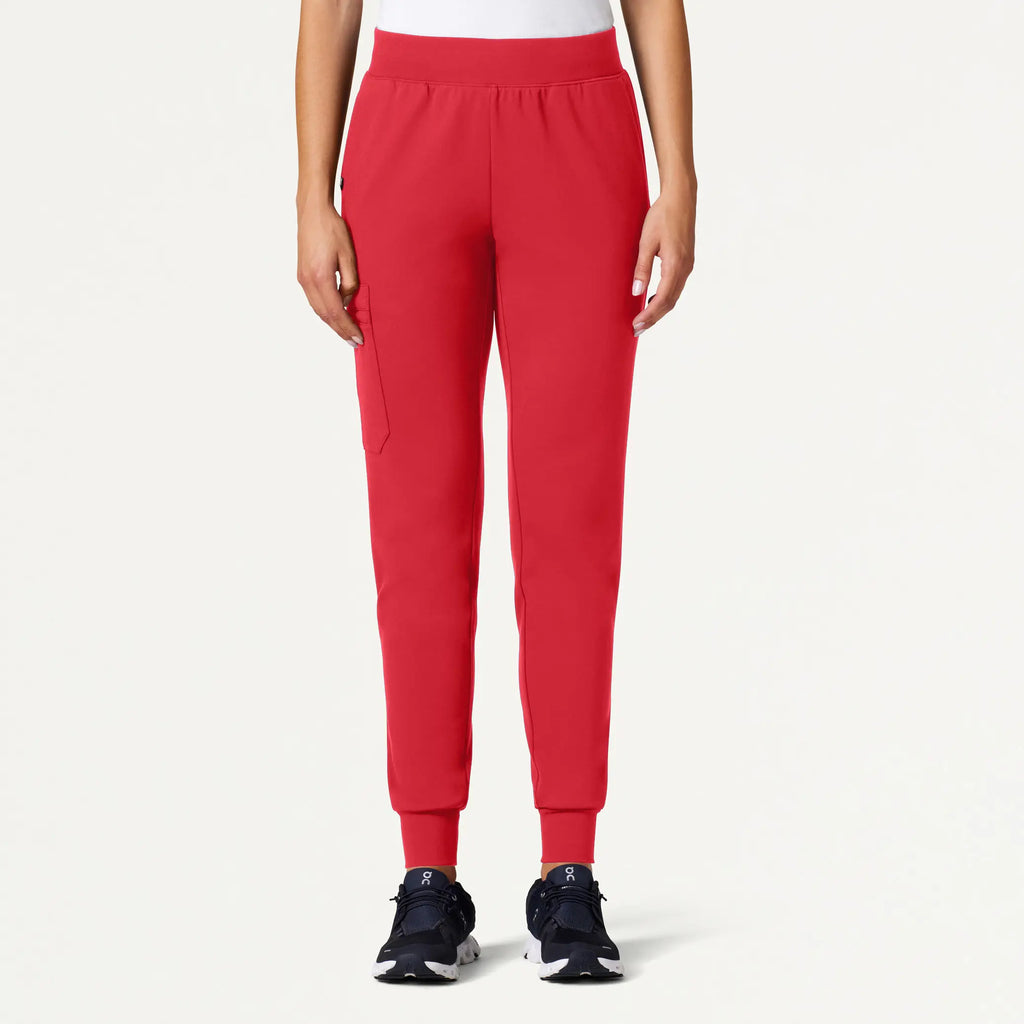 Jaanuu Scrubs Women's Rubi Slim ULTRAsoft Scrub Jogger Brilliant Red | scrub-supply.com