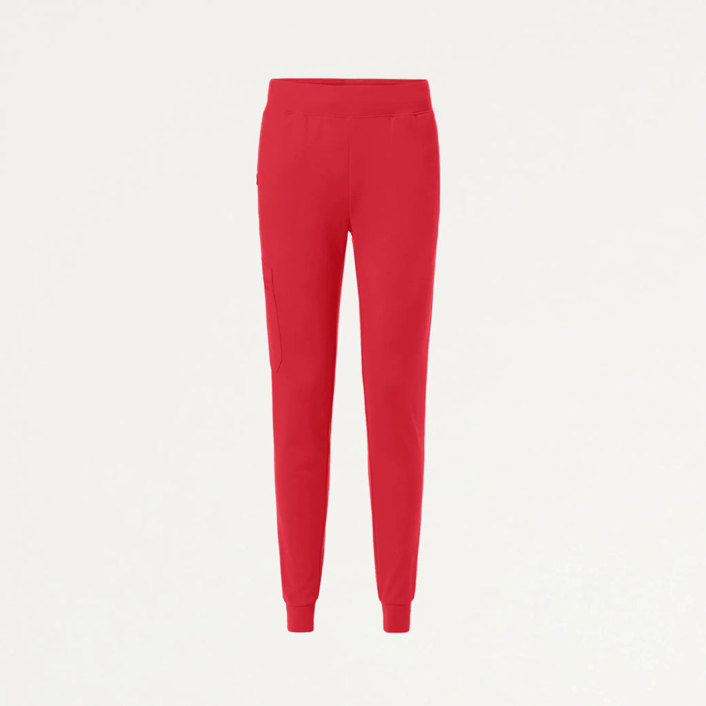 Jaanuu Scrubs Women's Rubi Slim ULTRAsoft Scrub Jogger Brilliant Red | scrub-supply.com